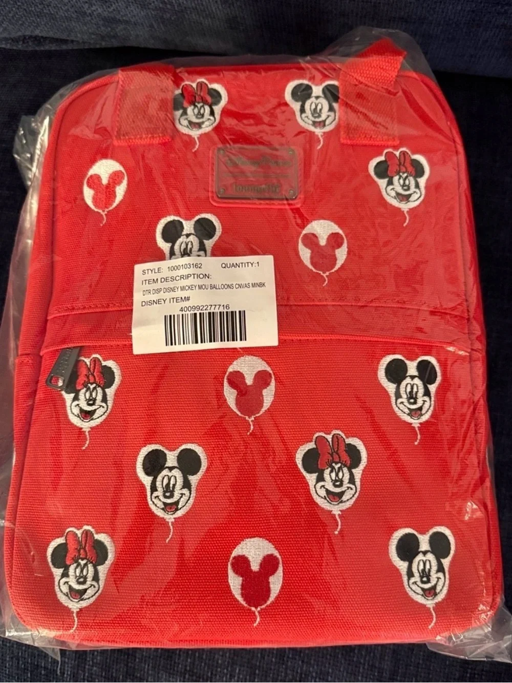 Loungefly Red Mickey & Minnie Balloon Patch Backpack